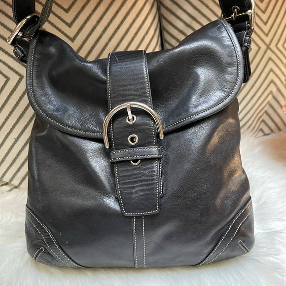 Coach Black Leather Shoulder/ Crossbody Bag - Picture 10 of 16